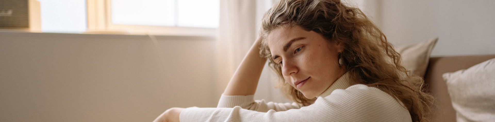woman sitting and thinking