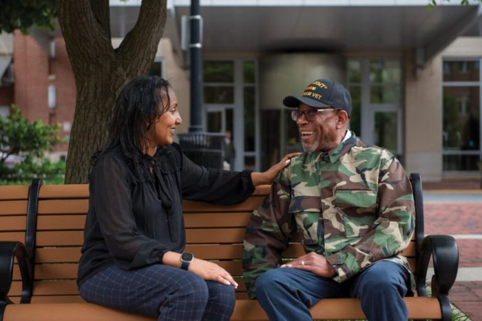CCUSA WomanTalkingToVeteranRGB 2 1024x683 | Catholic Charities of the Diocese of Green Bay