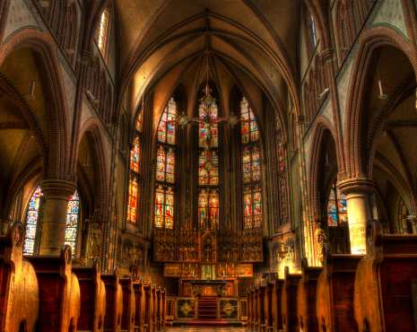 Inside catholic church cathedral