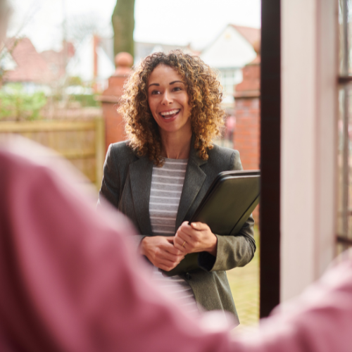 social worker conducting a home visit