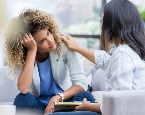 counselor offering support to patient