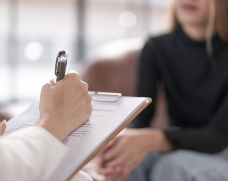 licensed therapist with patient