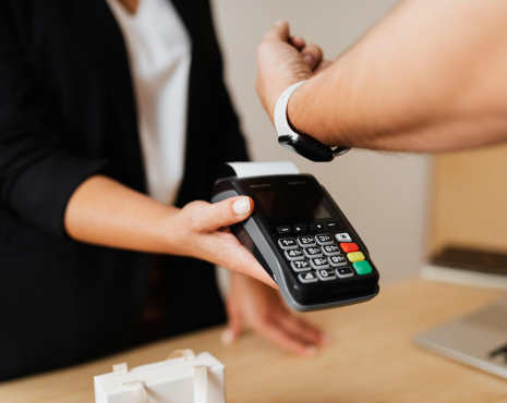 individual using tap to pay