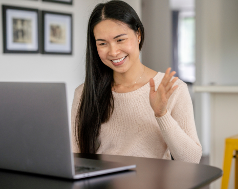 woman in a virtual meeting